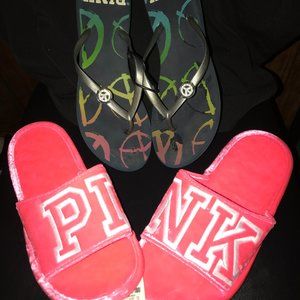 PINK flip flops and slippers